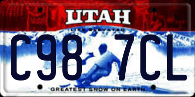 UT license plate C987CL