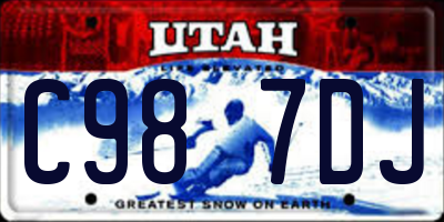 UT license plate C987DJ