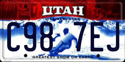UT license plate C987EJ