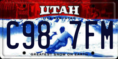 UT license plate C987FM