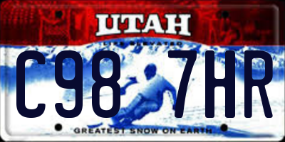 UT license plate C987HR