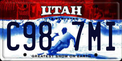 UT license plate C987MI