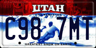 UT license plate C987MT