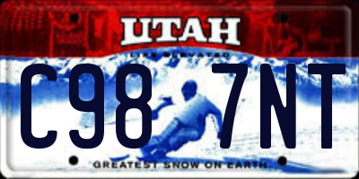 UT license plate C987NT