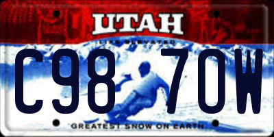 UT license plate C987OW