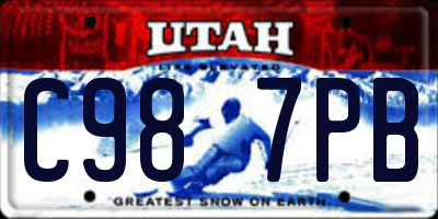 UT license plate C987PB