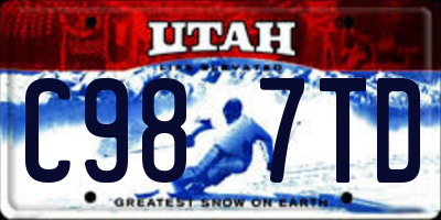 UT license plate C987TD