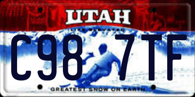 UT license plate C987TF