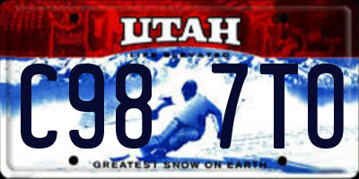 UT license plate C987TO