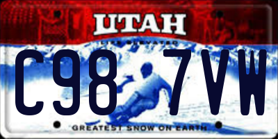 UT license plate C987VW