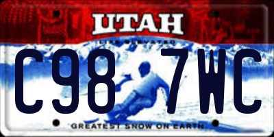 UT license plate C987WC