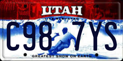 UT license plate C987YS