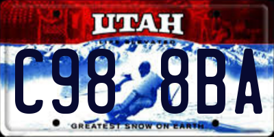 UT license plate C988BA