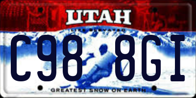 UT license plate C988GI
