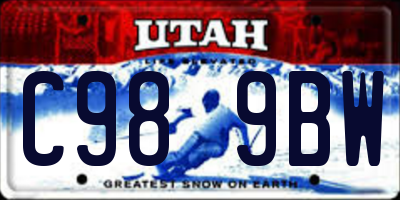 UT license plate C989BW