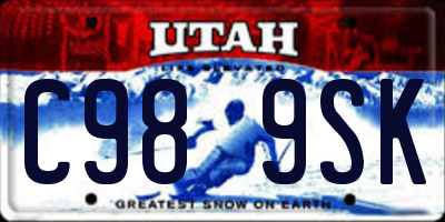 UT license plate C989SK