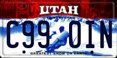 UT license plate C990IN