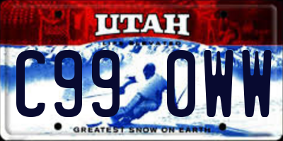 UT license plate C990WW
