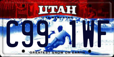 UT license plate C991WF