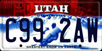 UT license plate C992AW