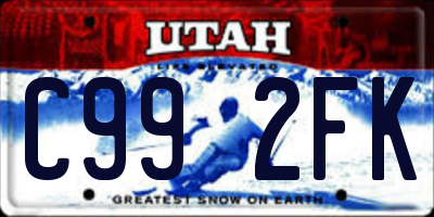 UT license plate C992FK