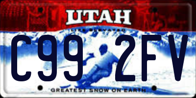UT license plate C992FV