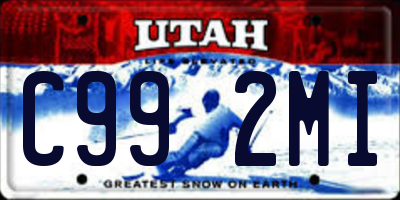 UT license plate C992MI