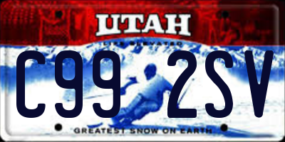 UT license plate C992SV