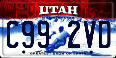 UT license plate C992VD