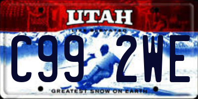 UT license plate C992WE