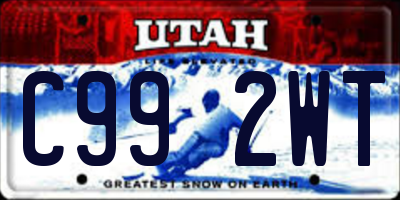 UT license plate C992WT