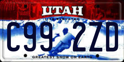 UT license plate C992ZD