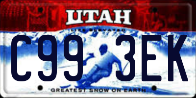 UT license plate C993EK