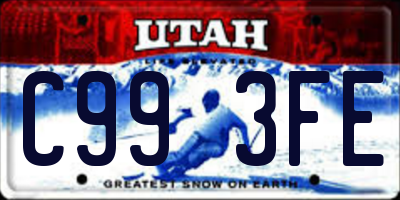 UT license plate C993FE