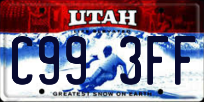 UT license plate C993FF