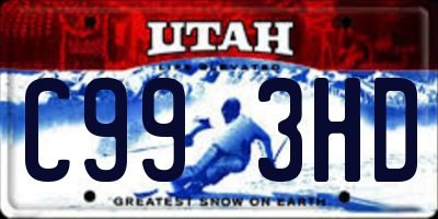 UT license plate C993HD