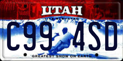 UT license plate C994SD