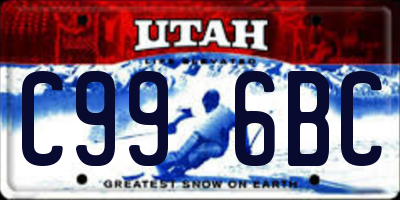 UT license plate C996BC