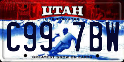 UT license plate C997BW