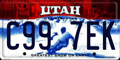 UT license plate C997EK