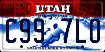 UT license plate C997LO