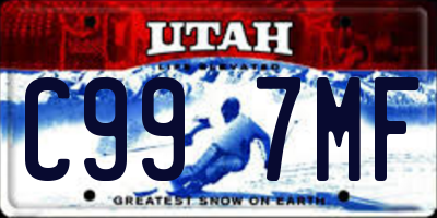 UT license plate C997MF