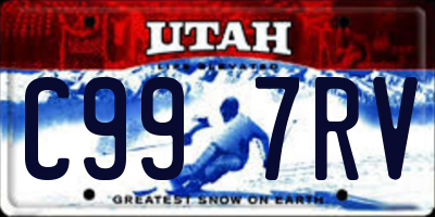 UT license plate C997RV