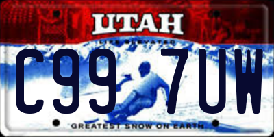 UT license plate C997UW