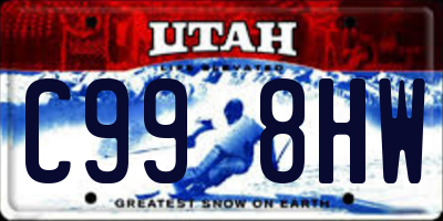 UT license plate C998HW