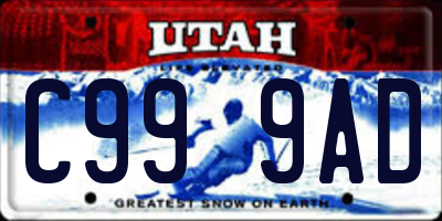 UT license plate C999AD