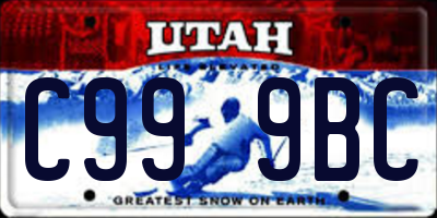 UT license plate C999BC