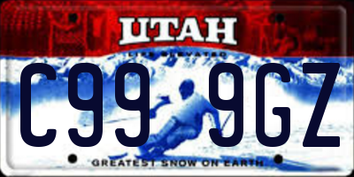 UT license plate C999GZ