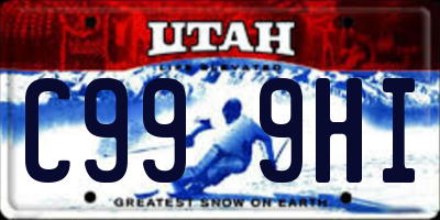 UT license plate C999HI
