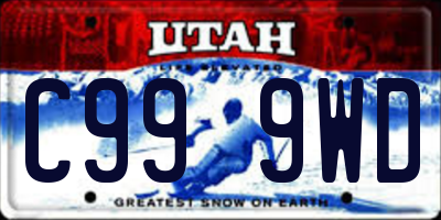 UT license plate C999WD
